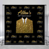 Aperturee - Custom Repeat Golden Tie Suit 30th Birthday Backdrop